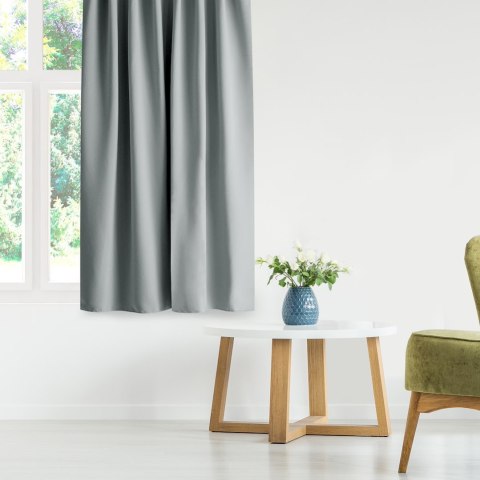 RESTILO zasłona BLACKOUT kolor szary szarfa upinająca styl klasyczny taśma materiał blackout 200x300 - CURT/AH/BLACKOUT/PLEAT/SI