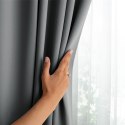RESTILO zasłona BLACKOUT kolor szary szarfa upinająca styl klasyczny taśma materiał blackout 285x250 - CURT/AH/BLACKOUT/PLEAT/SI