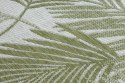 Dywan SZNURKOWY SIZAL SION Liście Palmy , tropikalny 2837 płaskie tkanie ecru / zielony - RUG/LU/VINEA/PALMS/CREAM+GREEN/120x170
