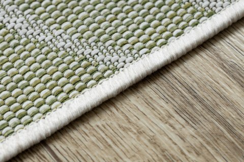 Dywan SZNURKOWY SIZAL SION Liście Palmy , tropikalny 2837 płaskie tkanie ecru / zielony - RUG/LU/VINEA/PALMS/CREAM+GREEN/120x170
