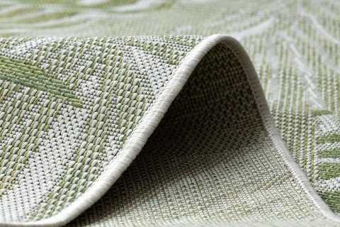 Dywan SZNURKOWY SIZAL SION Liście Palmy , tropikalny 2837 płaskie tkanie ecru / zielony - RUG/LU/VINEA/PALMS/CREAM+GREEN/120x170