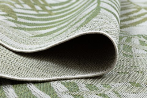 Dywan SZNURKOWY SIZAL SION Liście Palmy , tropikalny 2837 płaskie tkanie ecru / zielony - RUG/LU/VINEA/PALMS/CREAM+GREEN/120x170