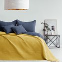 Narzuta SOFTA kolor grafitowy gładki materiał mikrofibra 170x210 AmeliaHome - BEDS/AH/SOFTA/CHARCOAL+HONEY/170x210