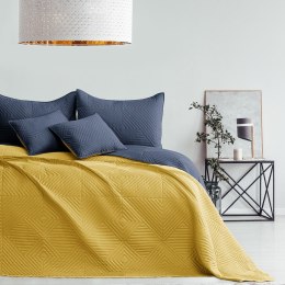 Narzuta SOFTA kolor grafitowy gładki materiał mikrofibra 170x210 AmeliaHome - BEDS/AH/SOFTA/CHARCOAL+HONEY/170x210