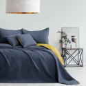 Narzuta SOFTA kolor grafitowy gładki materiał mikrofibra 170x210 AmeliaHome - BEDS/AH/SOFTA/CHARCOAL+HONEY/170x210