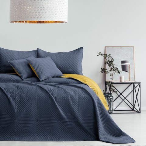Narzuta SOFTA kolor grafitowy gładki materiał mikrofibra 170x210 AmeliaHome - BEDS/AH/SOFTA/CHARCOAL+HONEY/170x210