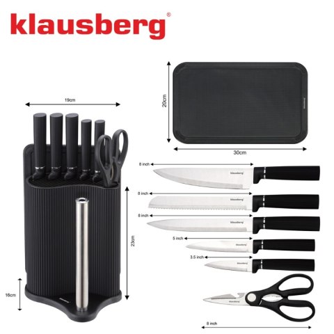 ZESTAW NOŻY I DESEK KUCHENNYCH W STOJAKU KLAUSBERG KB-7980