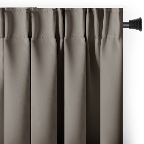 RESTILO zasłona BLACKOUT kolor beżowy szarfa upinająca styl klasyczny taśma materiał blackout 200x175 - CURT/AH/BLACKOUT/PLEAT/B