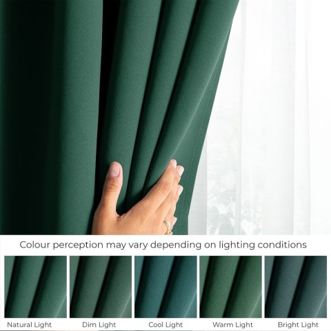 RESTILO zasłona BLACKOUT kolor butelkowa zieleń szarfa upinająca styl klasyczny taśma materiał blackout 200x175 - CURT/AH/BLACKO