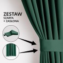 RESTILO zasłona BLACKOUT kolor butelkowa zieleń szarfa upinająca styl klasyczny taśma materiał blackout 200x175 - CURT/AH/BLACKO