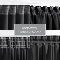 RESTILO zasłona BLACKOUT kolor czarny szarfa upinająca styl klasyczny taśma materiał blackout 200x175 - CURT/AH/BLACKOUT/PLEAT/B