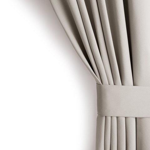 RESTILO zasłona BLACKOUT kolor jasny beżowy szarfa upinająca styl klasyczny taśma materiał blackout 200x175 - CURT/AH/BLACKOUT/P