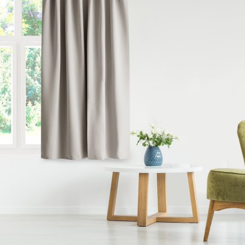 RESTILO zasłona BLACKOUT kolor jasny beżowy szarfa upinająca styl klasyczny taśma materiał blackout 200x175 - CURT/AH/BLACKOUT/P