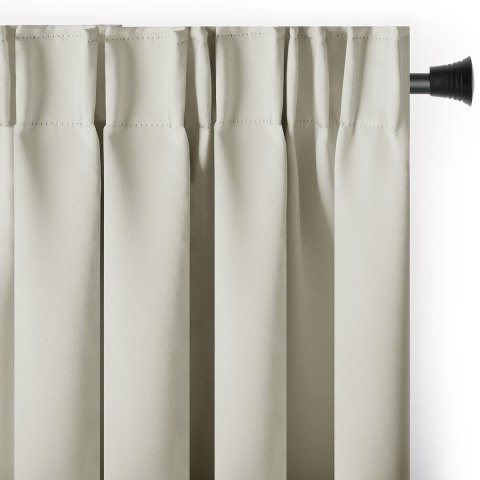 RESTILO zasłona BLACKOUT kolor kremowy szarfa upinająca styl klasyczny taśma materiał blackout 200x175 - CURT/AH/BLACKOUT/PLEAT/