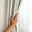 RESTILO zasłona BLACKOUT kolor kremowy szarfa upinająca styl klasyczny taśma materiał blackout 200x300 - CURT/AH/BLACKOUT/PLEAT/
