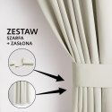 RESTILO zasłona BLACKOUT kolor kremowy szarfa upinająca styl klasyczny taśma materiał blackout 200x300 - CURT/AH/BLACKOUT/PLEAT/
