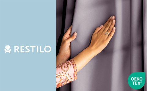 RESTILO zasłona BLACKOUT kolor pudrowy róż szarfa upinająca styl klasyczny taśma materiał blackout 200x175 - CURT/AH/BLACKOUT/PL