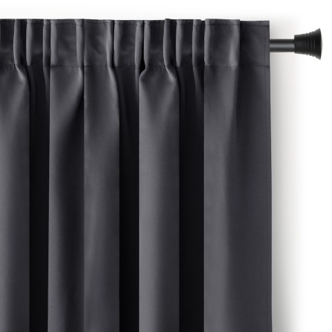 RESTILO zasłona BLACKOUT kolor stalowy szarfa upinająca styl klasyczny taśma materiał blackout 200x175 - CURT/AH/BLACKOUT/PLEAT/