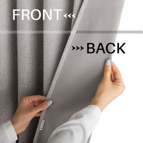 RESTILO zasłona CORITA kolor beżowy styl nowoczesny taśma materiał blackout, len 140x300 - CURT/RES/BLACKOUTLINEN/CORITA/PLEAT/B