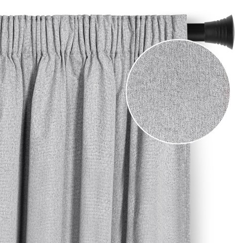 RESTILO zasłona CORITA kolor szary styl nowoczesny taśma materiał blackout, len 140x230 - CURT/RES/BLACKOUTLINEN/CORITA/PLEAT/GR