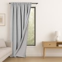 RESTILO zasłona CORITA kolor szary styl nowoczesny taśma materiał blackout, len 140x230 - CURT/RES/BLACKOUTLINEN/CORITA/PLEAT/GR