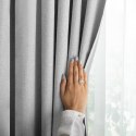 RESTILO zasłona CORITA kolor szary styl nowoczesny taśma materiał blackout, len 140x230 - CURT/RES/BLACKOUTLINEN/CORITA/PLEAT/GR