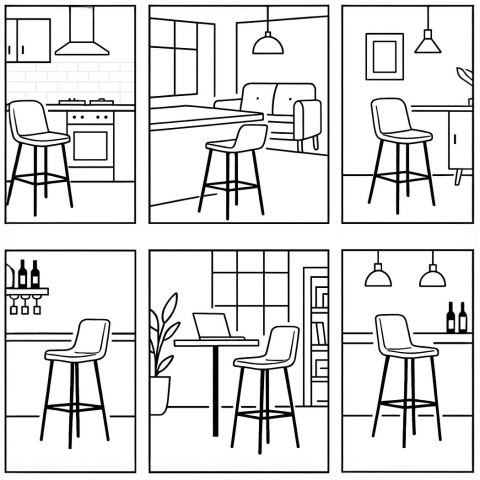 Krzesło barowe metalowe FLINT RUSTIC loft