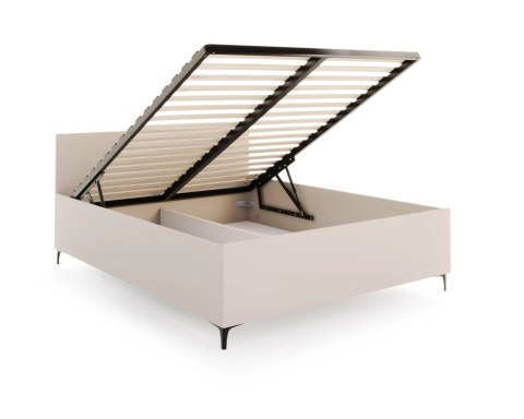 Łóżko do sypialni RIBEIRO z pojemnikiem i stelażem podnoszonym - 160x200 - PŁYTA - Kaszmir