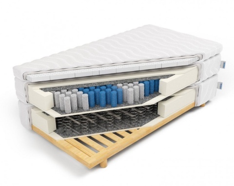 Materac bonell+Pocket+pianka+lateks stelaż H2 Hermes 140x200x53