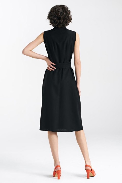 Sukienka bez rękawów zapinana na napy S236 Black - Nife Nife