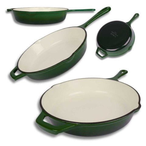 EMALIOWANA PATELNIA ŻELIWNA 26cm HAGE ZIELONA