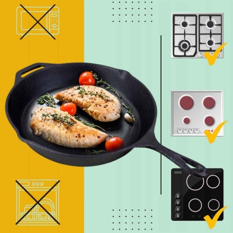 PATELNIA ŻELIWNA HAGE 31cm Z UCHEM INDUKCJA