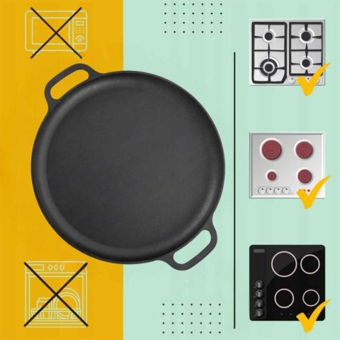 PATELNIA ŻELIWNA TALERZ DO PIZZY HAGE 30cm INDUKCJA