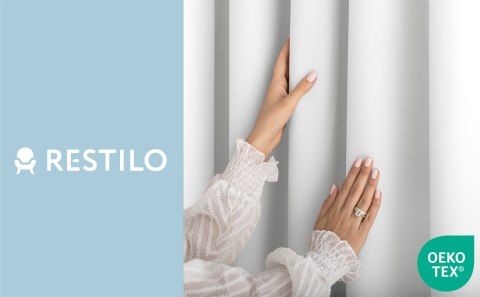 RESTILO zasłona CARLI kolor biały gładki styl klasyczny taśma materiał oxford 200x270 - CURT/RES/OXFORD/CARLI/PLEAT/WHITE/200X27