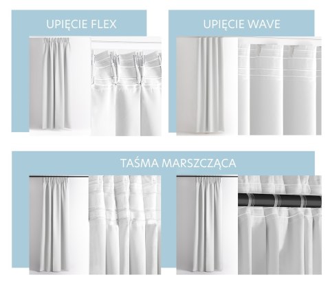 RESTILO zasłona CARLI kolor biały gładki styl klasyczny taśma materiał oxford 200x270 - CURT/RES/OXFORD/CARLI/PLEAT/WHITE/200X27