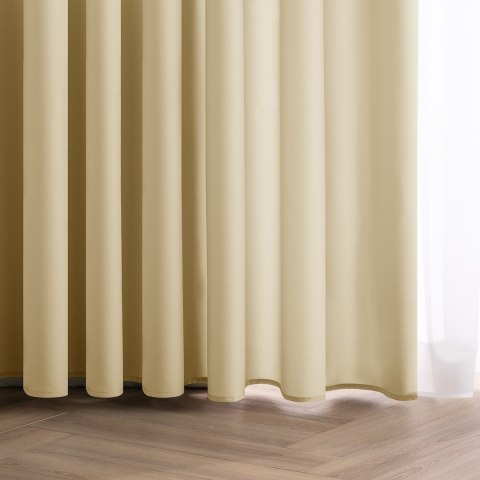 RESTILO zasłona CARLI kolor ciepły beż gładki styl klasyczny przelotki srebrne materiał oxford 200x270 - CURT/RES/OXFORD/CARLI/E