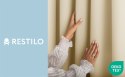RESTILO zasłona CARLI kolor ciepły beż gładki styl klasyczny taśma materiał oxford 200x270 - CURT/RES/OXFORD/CARLI/PLEAT/SANDBEI