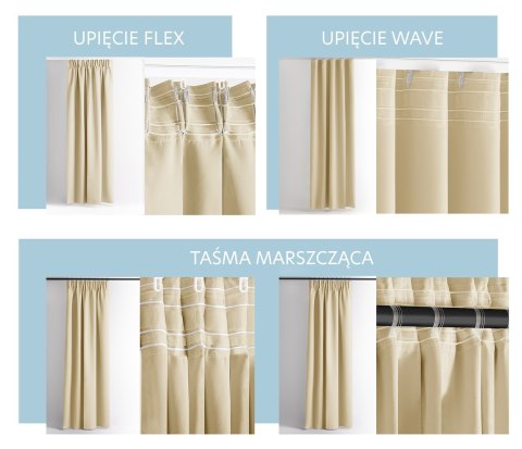 RESTILO zasłona CARLI kolor ciepły beż gładki styl klasyczny taśma materiał oxford 200x270 - CURT/RES/OXFORD/CARLI/PLEAT/SANDBEI