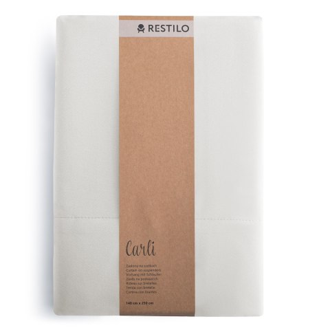 RESTILO zasłona CARLI kolor szary gładki styl klasyczny przelotki srebrne materiał oxford 200x250 - CURT/RES/OXFORD/CARLI/EYELET