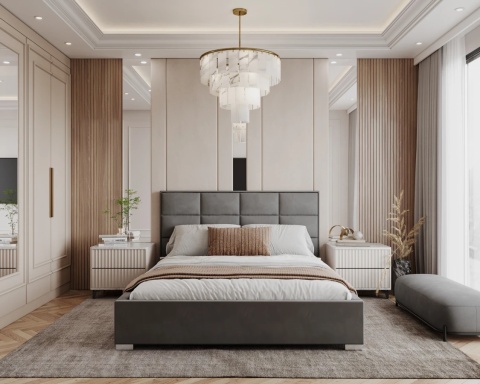 Łóżko APOLLO tapicerowane  120x200 TRINITY  Grafitowy metalowy stelaż