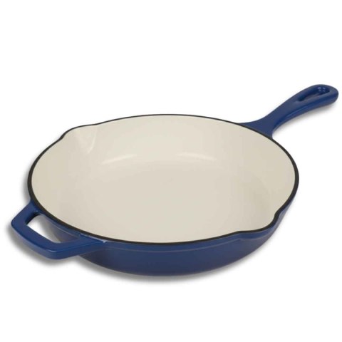 EMALIOWANA PATELNIA ŻELIWNA 26cm HAGE NIEBIESKA