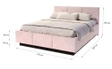 Łóżko lewitujące tapicerowane AVEIRO Paris (ANTHRACITE) 160x200 stelaż met.