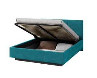 Łóżko lewitujące tapicerowane AVEIRO Paris (PETROL) 90x200 stelaż met.