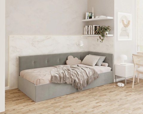 Łóżko młodzieżowe EDDY 2 z pojemnikiem - 140x200 - TRINITY - Turkusowy