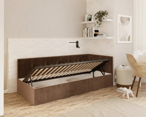 Łóżko młodzieżowe EDDY 2 z pojemnikiem - 140x200 - TRINITY - Turkusowy