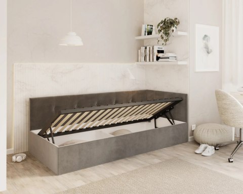 Łóżko młodzieżowe EDDY 2 z pojemnikiem - 140x200 - TRINITY - Turkusowy