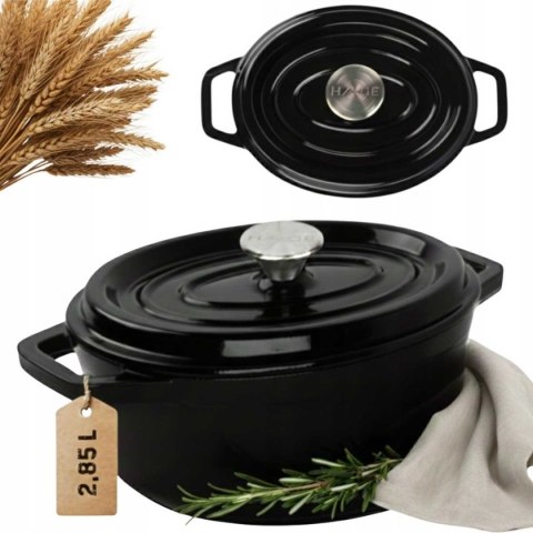 EMALIOWANA BRYTFANNA ŻELIWNA FORMA DO CHLEBA 2,85L HAGE CZARNA