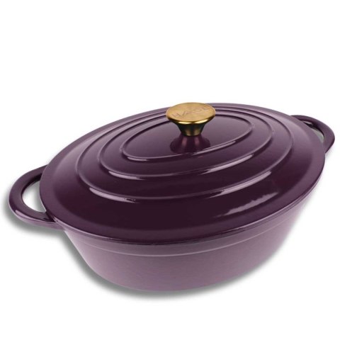 EMALIOWANA BRYTFANNA ŻELIWNA GĘSIARKA 6L HAGE EGGPLANT