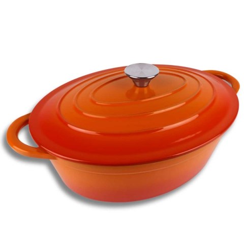 EMALIOWANA BRYTFANNA ŻELIWNA GĘSIARKA 6L HAGE ORANGE