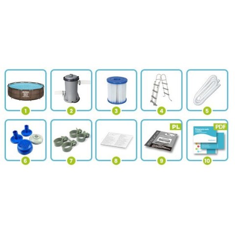 Basen ogrodowy stelażowy 366 x 100 cm 10w1 Bestway 56709